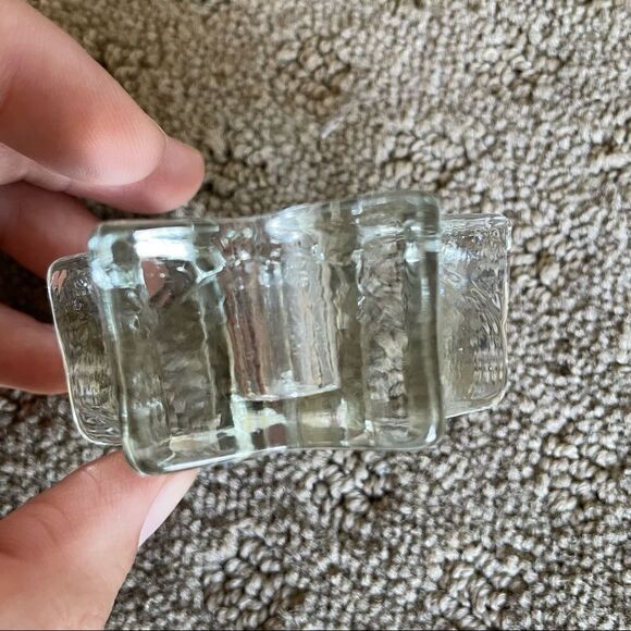 Glass Clear Tapered Candle Holder Christmas or Hanukkah - Picture 4 of 8